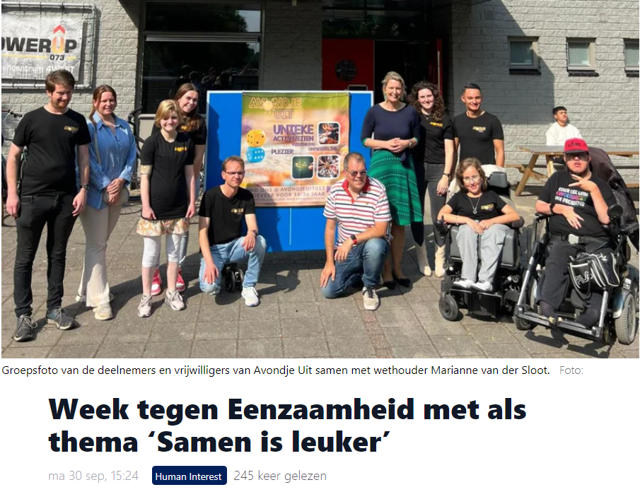 Week tegen Eenzaamheid met als thema ‘Samen is leuker’ Week tegen Eenzaamheid met als thema ‘Samen is leuker’