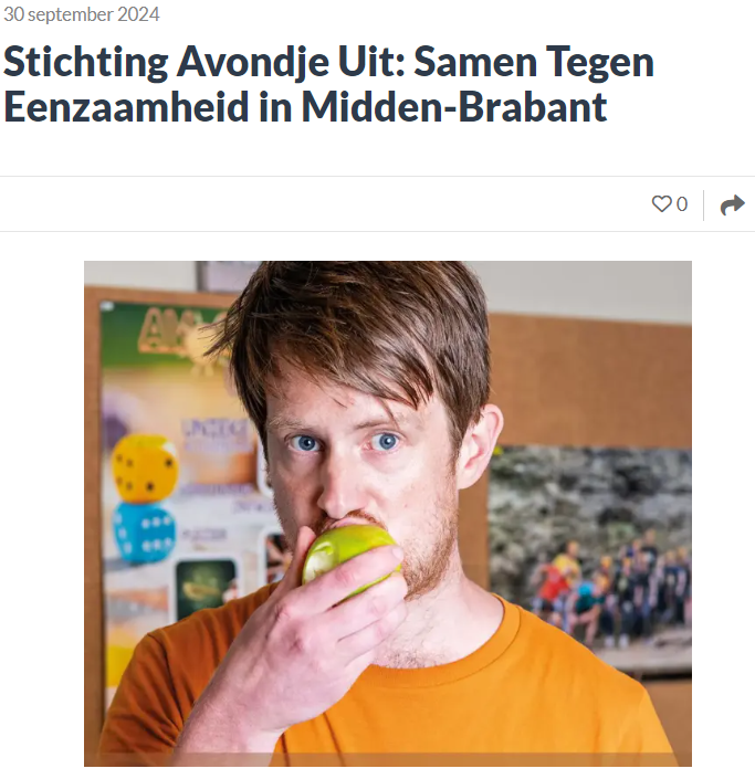 Stichting Avondje Uit: Samen Tegen Eenzaamheid in Midden-Brabant Stichting Avondje Uit: Samen Tegen Eenzaamheid in Midden-Brabant